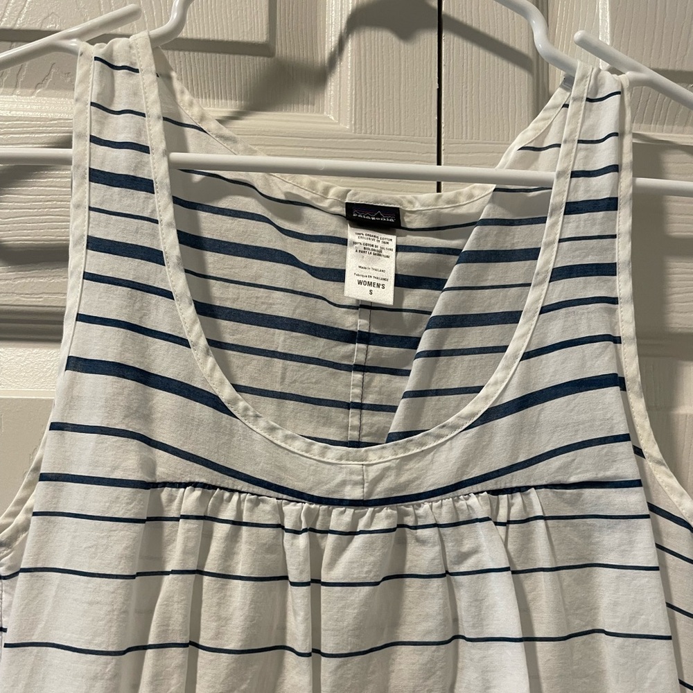 White and Blue Patagonia Sleeveless Dress
